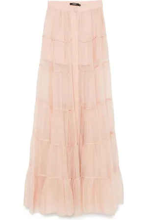 AMEN Silk chiffon maxi skirt