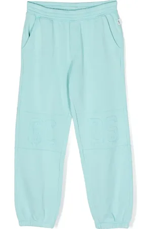 GCDS Debossed-logo cotton trousers