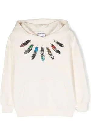 MARCELO BURLON Feather-print long-sleeve hoodie