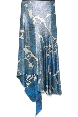 Etro Floral-print asymmetric skirt