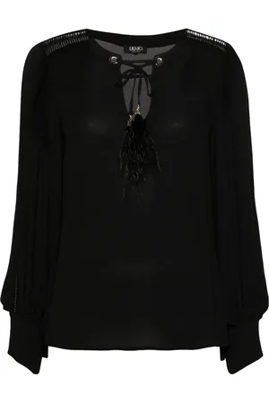 Liu Jo Crochet-trim crepe blouse