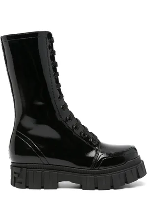 Fendi Logo-embossed patent leather boots
