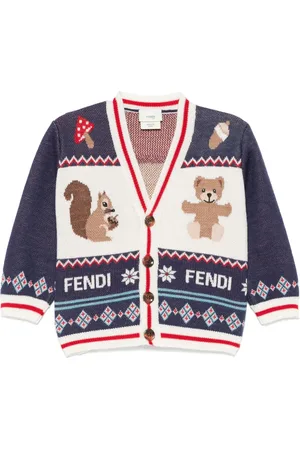 Fendi Intarsia-knit logo cardigan