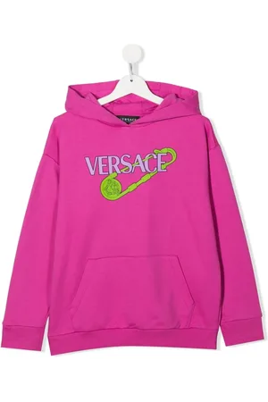 VERSACE Logo-print cotton hoodie