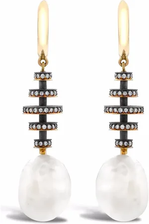 Pragnell 18kt rose gold Legacy pearl and diamond drop earrings