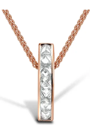 Pragnell 18kt rose gold Rockchic diamond bar pendant necklace