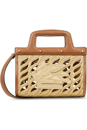 Etro Mini Pegaso raffia handbag