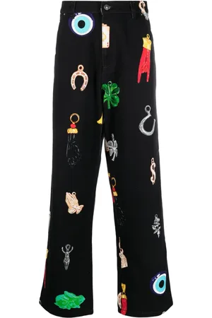 Sky High Farm High-waisted graphic-print jeans