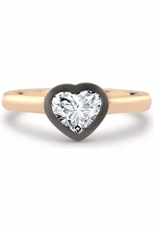Pragnell 18kt rose and blackened white gold Legacy heart-shaped diamond ring