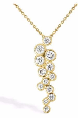 Pragnell 18kt rose gold Bubbles diamond drop pendant necklace