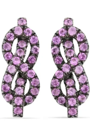 LILY 18k gold Forget Me Knot sapphire stud earrings