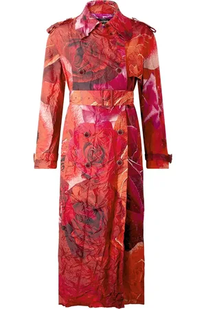 Roberto Cavalli Rose-print trench coat
