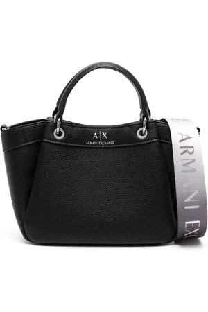 Armani Exchange Logo-debossed grained-texture tote bag