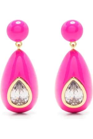 ESHVI Crystal enamel drop earrings