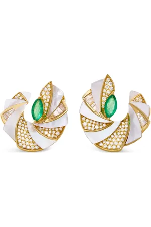 Ananya 18K yellow Mogra Miniature multi-stone earrings
