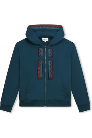 Lanvin Logo-embroidered zip-up hoodie