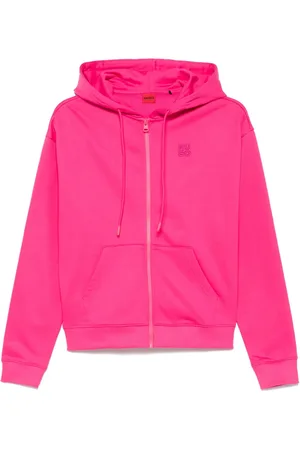 HUGO BOSS Stacked logo-embroidered hoodie