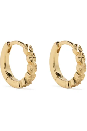 ESHVI Engraved-detail hoop earrings
