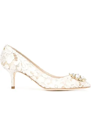 Dolce & Gabbana 60mm Lace Rainbow brooch-detail pumps