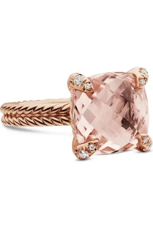 David Yurman 18kt rose gold Chatelaine morganite and diamond ring (11mm)