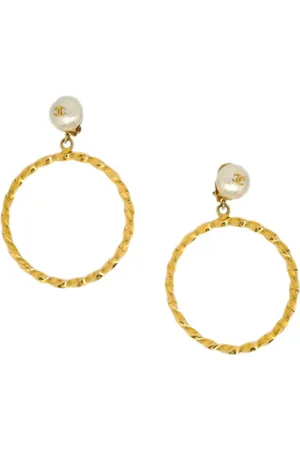 CHANEL 1996 hoop clip-on earrings