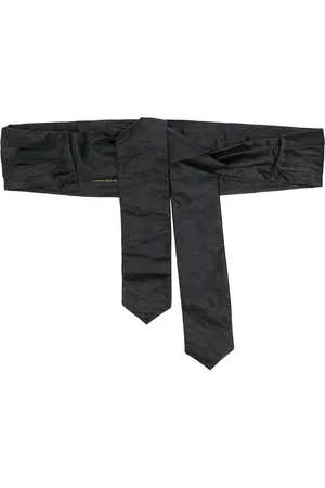 Serafini Pleated satin tie waist belt