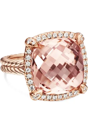 David Yurman 18kt rose gold Chatelaine morganite and diamond ring (14mm)