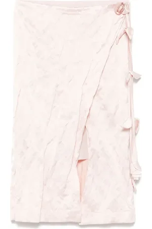 BLUMARINE Crinkled wrapped midi skirt