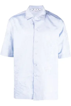 OFF-WHITE Angel-motif jacquard short-sleeved shirt