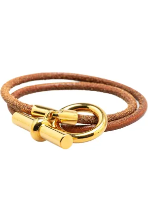 Hermès 20th Century Leather Glenan Double Tour Bracelet costume bracelet