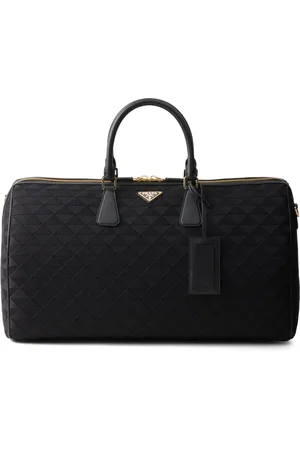 Prada Triangle-logo embroidered duffle bag