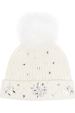 MONNALISA Crystal-embellished ribbed beanie