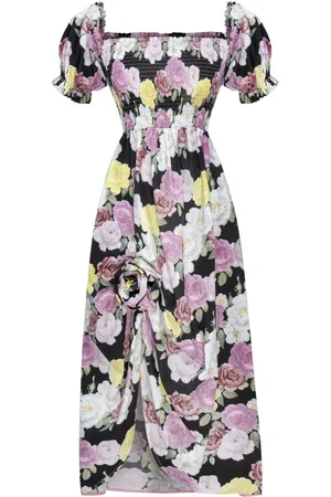 Sleeper Belle floral-print off-shoulder dress