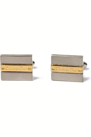 Dior 1980s logo-engraved cufflinks