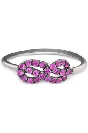 LILY 18K gold Forget Me Knot sapphire ring