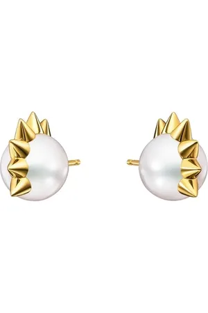 Tasaki 18kt yellow Collection Line Danger Spike earrings