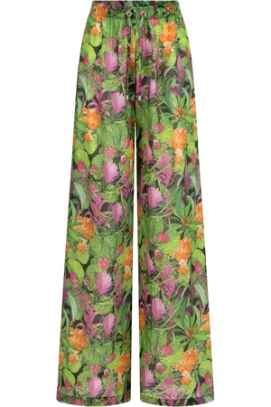Para Mi Jungle-print beach trousers