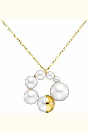 Tasaki 18kt yellow M/G SHELL pearl pendant