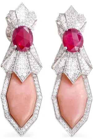 Ananya 18K white gold Mogra multi-stone earrings