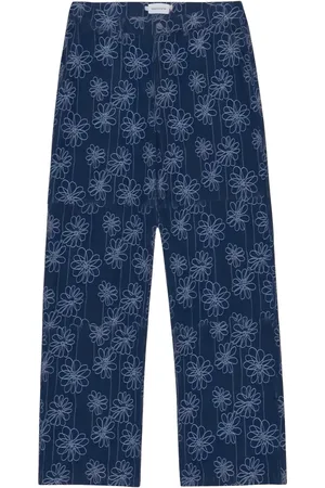 HONOR THE GIFT Flower-jacquard "Indigo" jeans