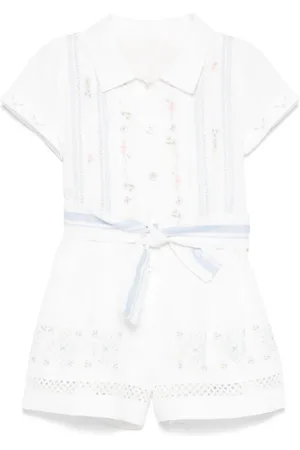 Lapin House Floral-embroidery playsuit
