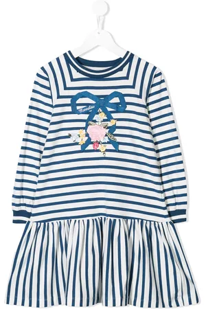 MONNALISA Bow ribbon appliqué dress