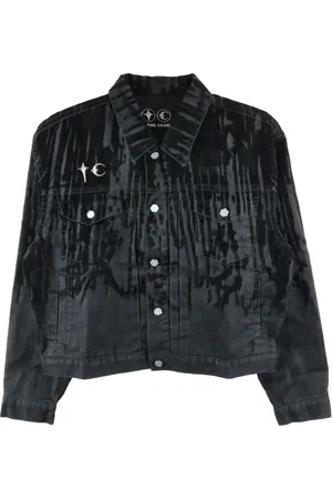 THUG CLUB Lazered denim jacket