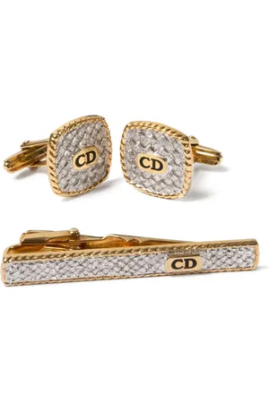 Dior 1990s logo-engraved cufflinks set