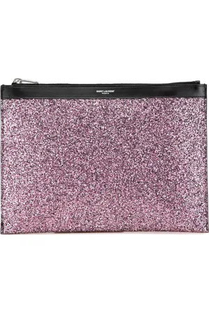 Saint Laurent 2014 Glittered Leather Zipped Tablet Pouch clutch bag
