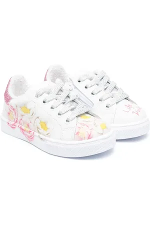 MONNALISA Floral-print lace-up sneakers