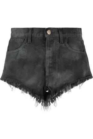 Alanui High-rise fringed denim shorts
