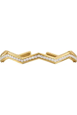 David Yurman 18kt yellow Zig Zag Stax??? diamond cuff bracelet (5mm)