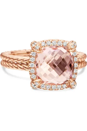 David Yurman 18kt rose gold Chatelaine morganite and diamond ring (9mm)