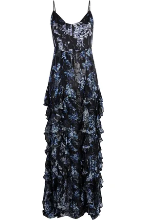 Cinq A Sept Glenda floral-print ruffled gown